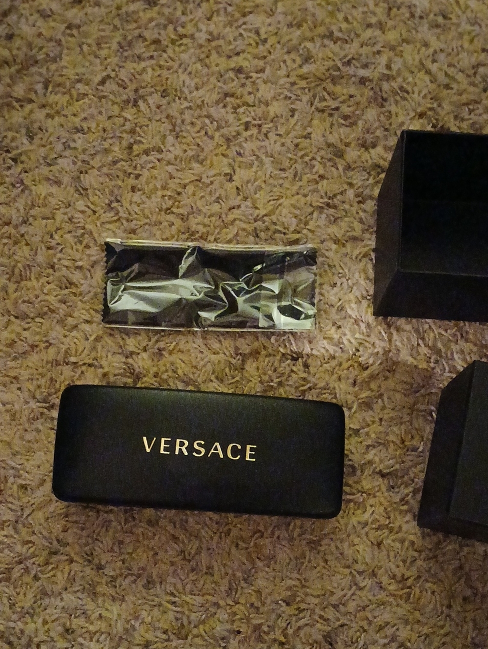Versace Black Eyewear Case with Gold Logo